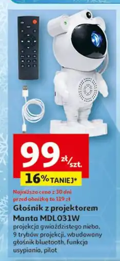 Auchan Głośnik z projektorem mdl031w Manta oferta