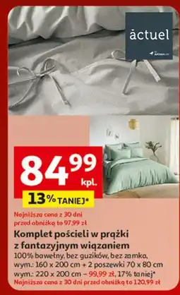 Auchan Komplet pościeli z bawełny 220 x 200 cm + 2x 70 80 Actuel oferta