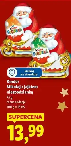 Lidl Kinder Mikołaj z jajkiem niespodzianką oferta