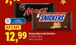 Lidl Batony Mars lub Snickers, 5 szt oferta