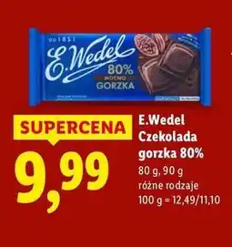 Lidl E.Wedel Czekolada gorzka, 80% oferta