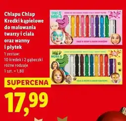 Lidl Chlapu Chlap Kredki kąpielowe do malowania twarzy i ciała oraz wanny i płytek oferta