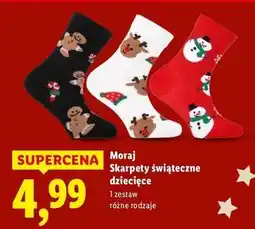 Lidl Moraj skarpety świąteczne dziecięce oferta