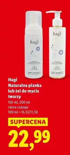 Lidl Hagi Naturalna pianka lub żel do mycia twarzy oferta