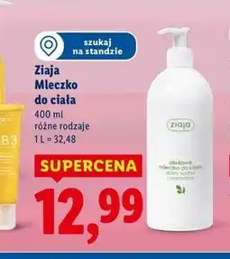Lidl Ziaja Mleczko do ciała oferta
