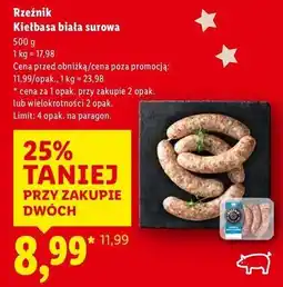 Lidl Rzeźnik Kiełbasa biała surowa oferta