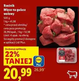 Lidl Rzeźnik Mięso na gulasz wołowy oferta