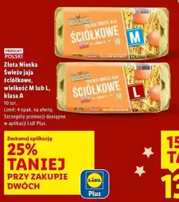 Lidl Złota Nioska Świeże jaja ściółkowe, wielkość M lub L, klasa A oferta