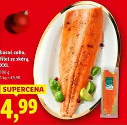 Lidl Łosoś coho, filet ze skórą, XXL oferta