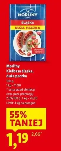 Lidl Morliny Kiełbasa śląska, duża paczka oferta