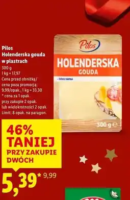 Lidl Pilos Holenderka gouda w plastrach oferta