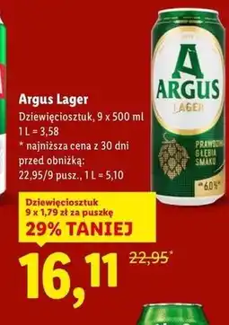 Lidl Argus Lager, 9x500 ml oferta