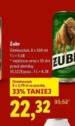 Lidl Żubr, 8x500 ml oferta