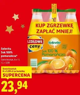 Lidl Solevita Sok 100% Pomarańcza, sześciopak oferta