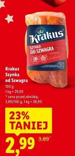 Lidl Szynka od szwagra Krakus Animex oferta