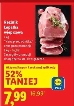 Lidl Łopatka wieprzowa bez kości Rzeźnik Codzienna Dostawa oferta