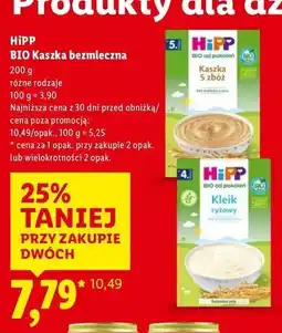 Lidl Kleik ryżowy Hipp oferta