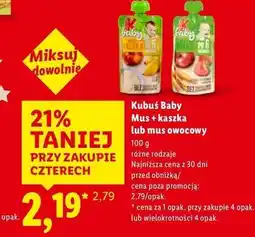 Lidl Mus jabłko-truskawka-marchew Kubuś Baby oferta