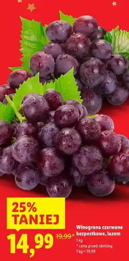 Lidl Winogrona czerwone bezpestkowe, luzem Lidl oferta