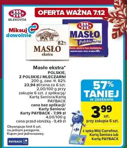Carrefour Market Masło ekstra polskie, z polskiej mleczarni 200g Mlekovita oferta