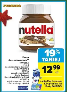 Carrefour Market Krem do smarowania NUTELLA 450 g FERRERO oferta
