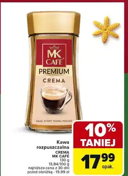Carrefour Kawa rozpuszczalna premium crema MK CAFÉ 130 g oferta