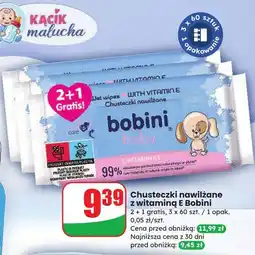 Dino Chusteczki wilgotne z witaminą e Bobini Baby oferta