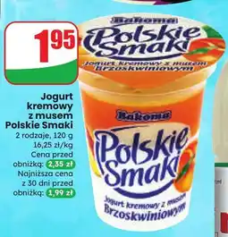 Dino Jogurt z musem brzoskwiniowym Bakoma Polskie Smaki oferta