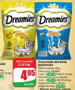 Dino Przysmak dla kota z łososiem Dreamies oferta