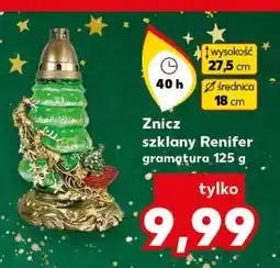 Kaufland Znicz szklany renifer 120 g 40 h Małgorzata oferta