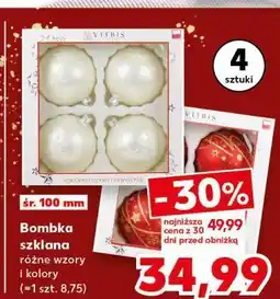 Kaufland Bombka szklana 10 cm Vitbis oferta