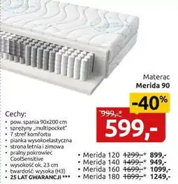 Black Red White materac Merida 90 oferta