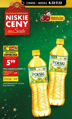 Biedronka Olej rzepakowy 1 l Polski oferta