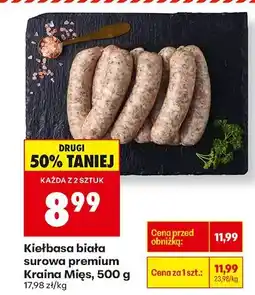 Biedronka Kiełbasa biała surowa premium 500 g Kraina Mięs oferta