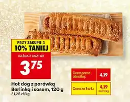 Biedronka Hot dog z parówką Berlinką i sosem Biedronka oferta