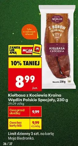 Biedronka Kiełbasa z Kociewia Polskie Specjały Kraina Wędlin oferta