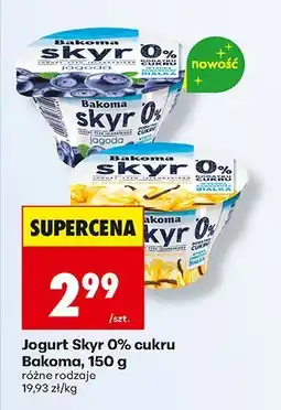 Biedronka Jogurt Skyr 0% cukru różne rodzaje Bakoma oferta