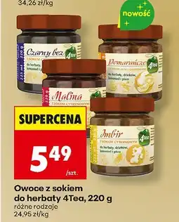 Biedronka Owoce z sokiem do herbaty różne rodzaje 4tea oferta