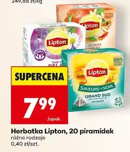 Biedronka Herbatka 20 piramidek, różne rodzaje Lipton oferta