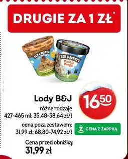 Żabka Lody B&J różne rodzaje Ben & Jerry's oferta