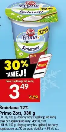 Twój Market Śmietana 12% Primo Zott, 330 g oferta