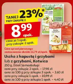 Auchan Uszka z kapustą i grzybami lub z grzybami Kotwica Dział Samoobsługi oferta