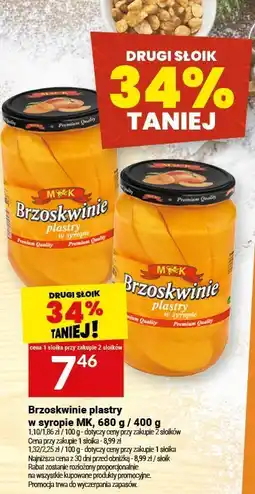 Twój Market Brzoskwinie plastry w syropie MK, 680 g / 400 g oferta