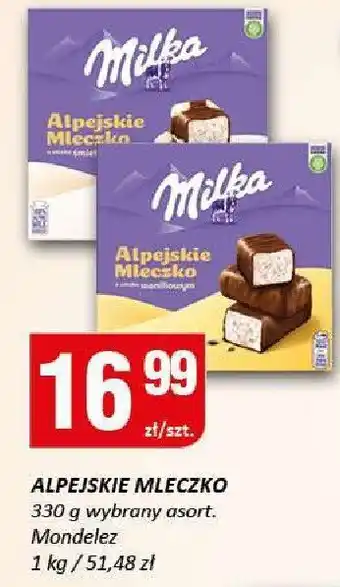 Chorten Alpejskie mleczko Milka oferta