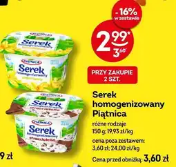 Żabka Serek homogenizowany Piątnica różne rodzaje 150g oferta