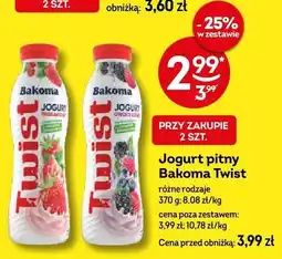 Żabka Jogurt pitny Bakoma Twist różne rodzaje 370g oferta