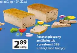 Auchan Pasztet pieczony ze śliwką i z grzybami JBB luzem oferta