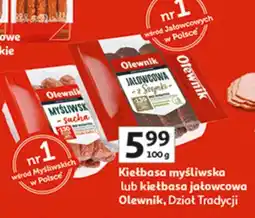 Auchan Kiełbasa myśliwska lub kiełbasa jałowcowa Olewnik luzem oferta