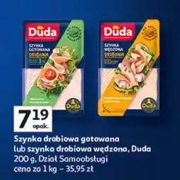 Auchan Szynka drobiowa gotowana lub szynka drobiowa wędzona Duda 200 g oferta