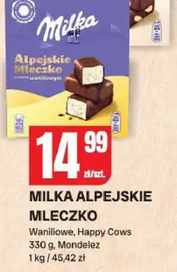 Chorten Mleko Alpejskie Mleczko Waniliowe, Happy Cows Milka oferta